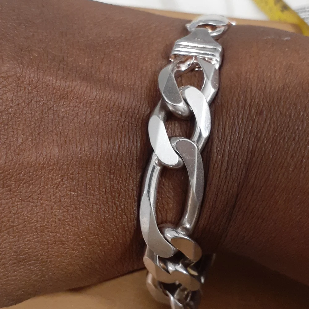 STERLING FIGARO LINK BRACELET 9